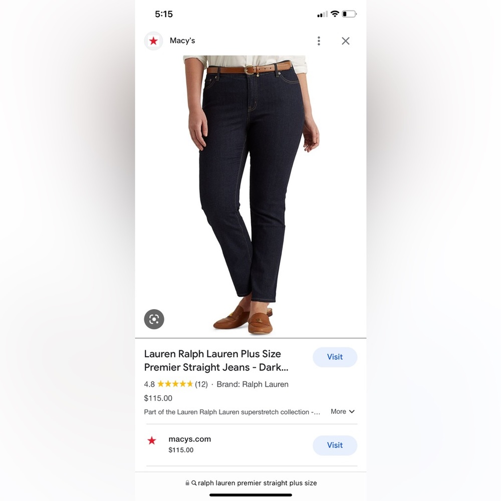 NWT Ralph Lauren premium straight jeans